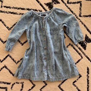 Chambray dress with subtle print.